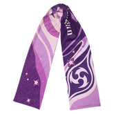 Genshin Impact Raiden Shogun Cosplay Plush Printed Scarf Birthday Xmas Gifts Original Design